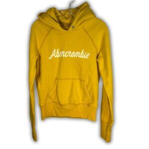 Abercrombie Fitch Yellow Hoodie Women's Size L Y2K 2000s Vintage